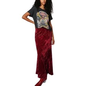 Free People Noa Velvet Slip Skirt